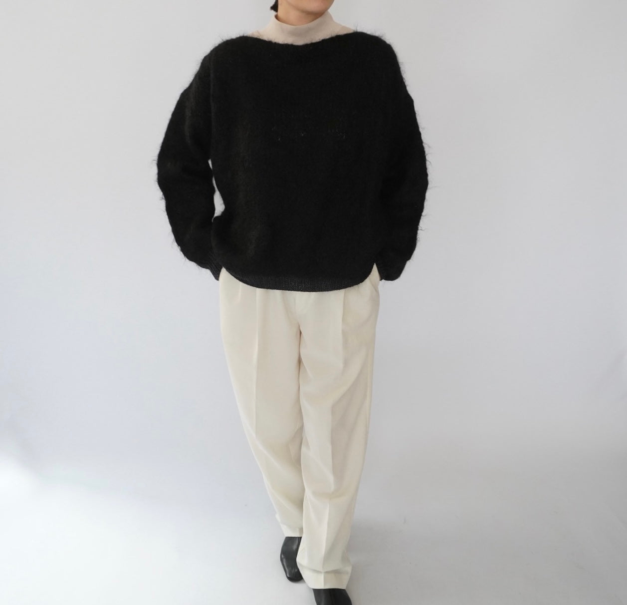 80s Black Mohair Knit
