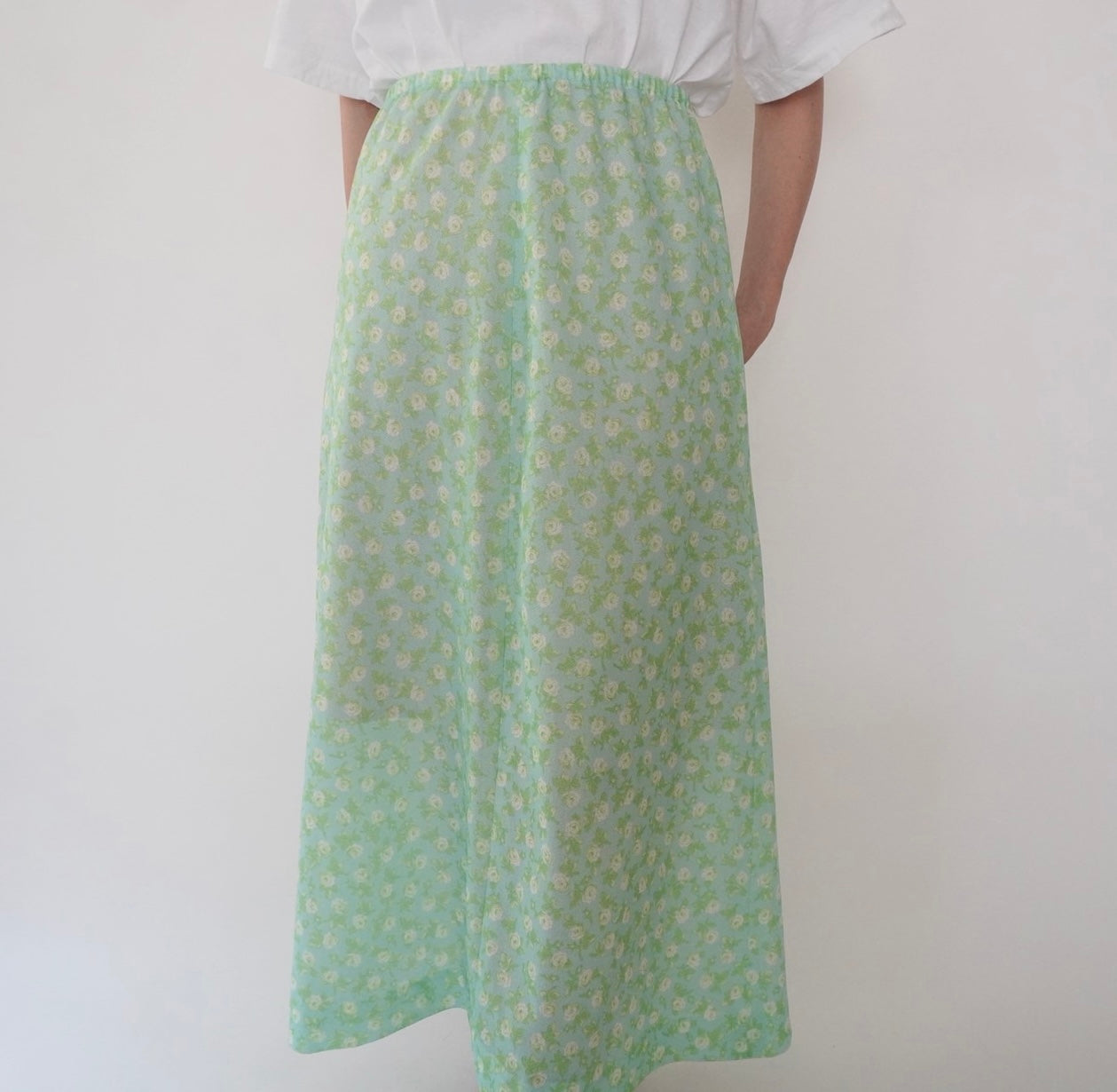 80s Floral Print Skirt