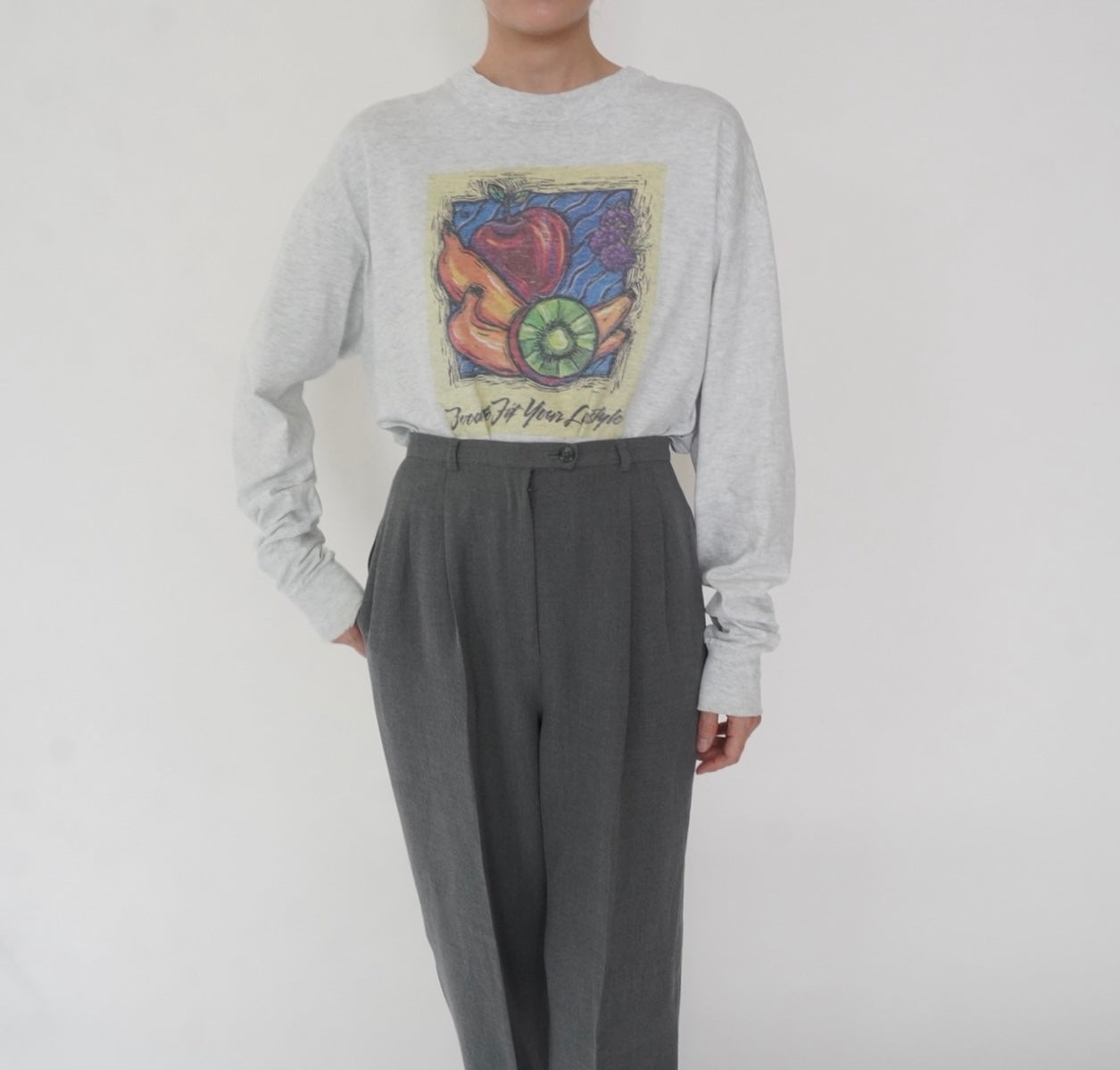 90s Printed Long Sleeves T-shirt Made in USA