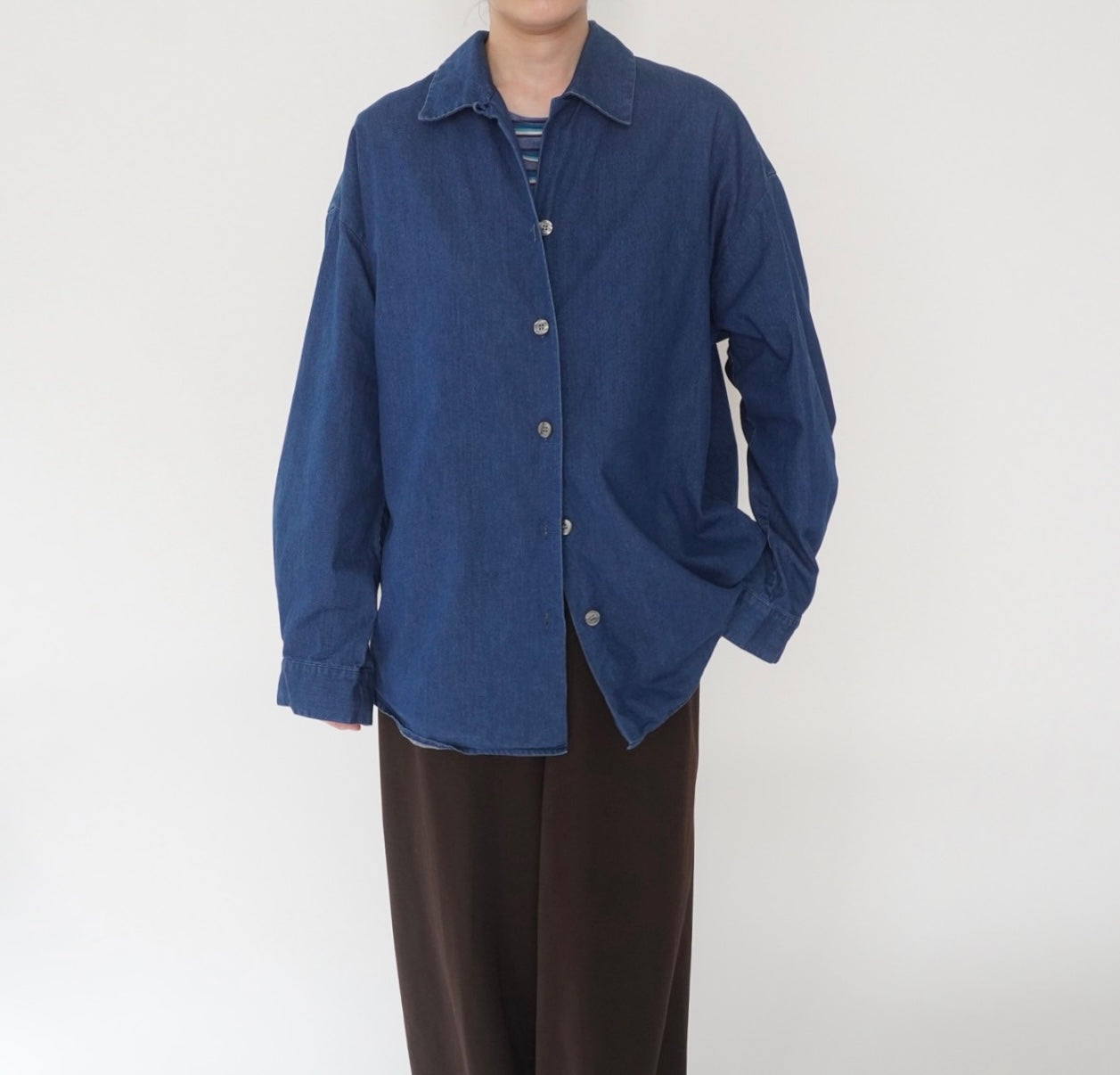 80s "ANNE KLEIN" Denim Shirt