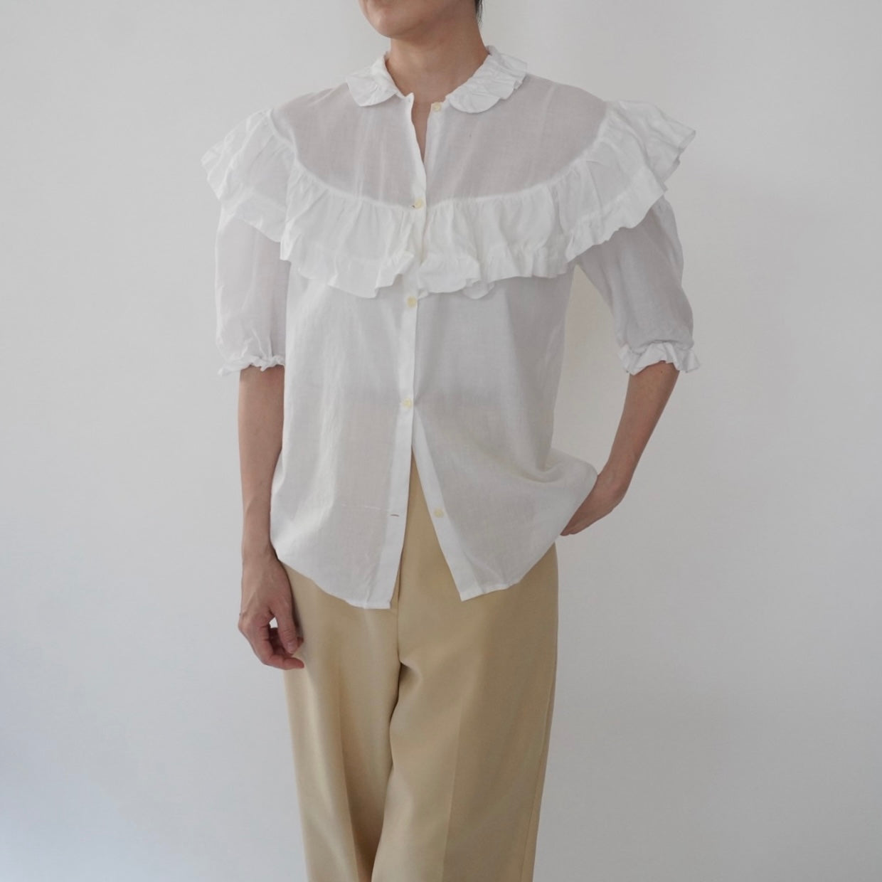 80s Ruffle Blouse