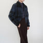 90s Plaid Fleece Zip Top Made in USA