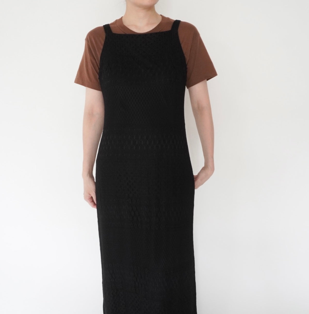 90s Lace Design Black Dress Made in USA
