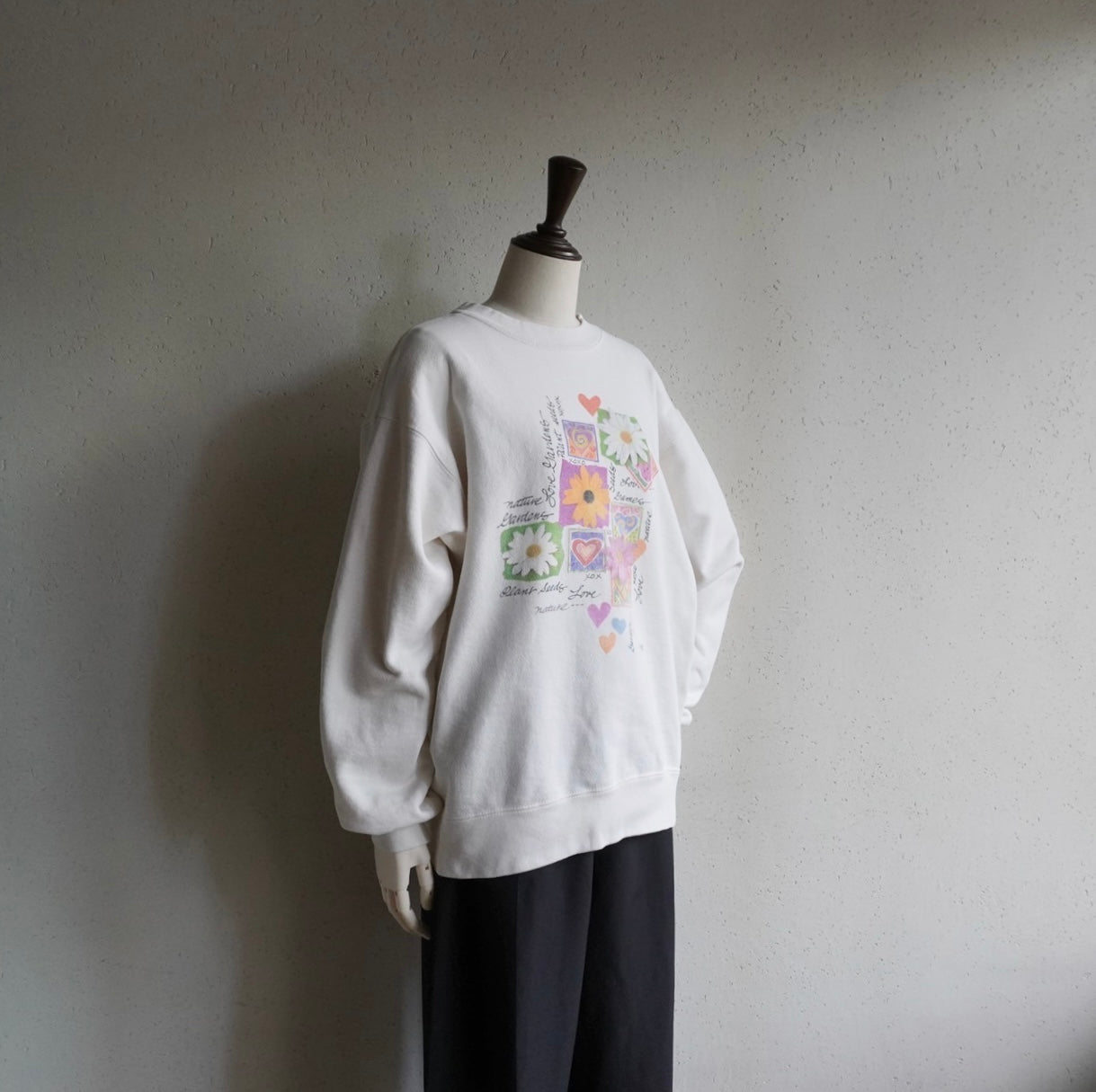 90s Flower Printed Sweater Made in USA