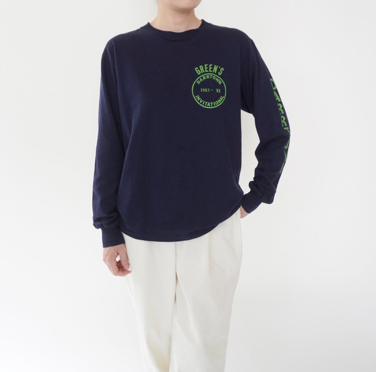 80s Printed Long T-shirt Made in USA