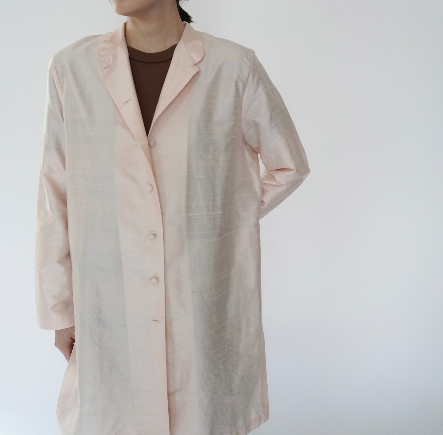 90s Raw Silk Shirt Jacket Made in USA