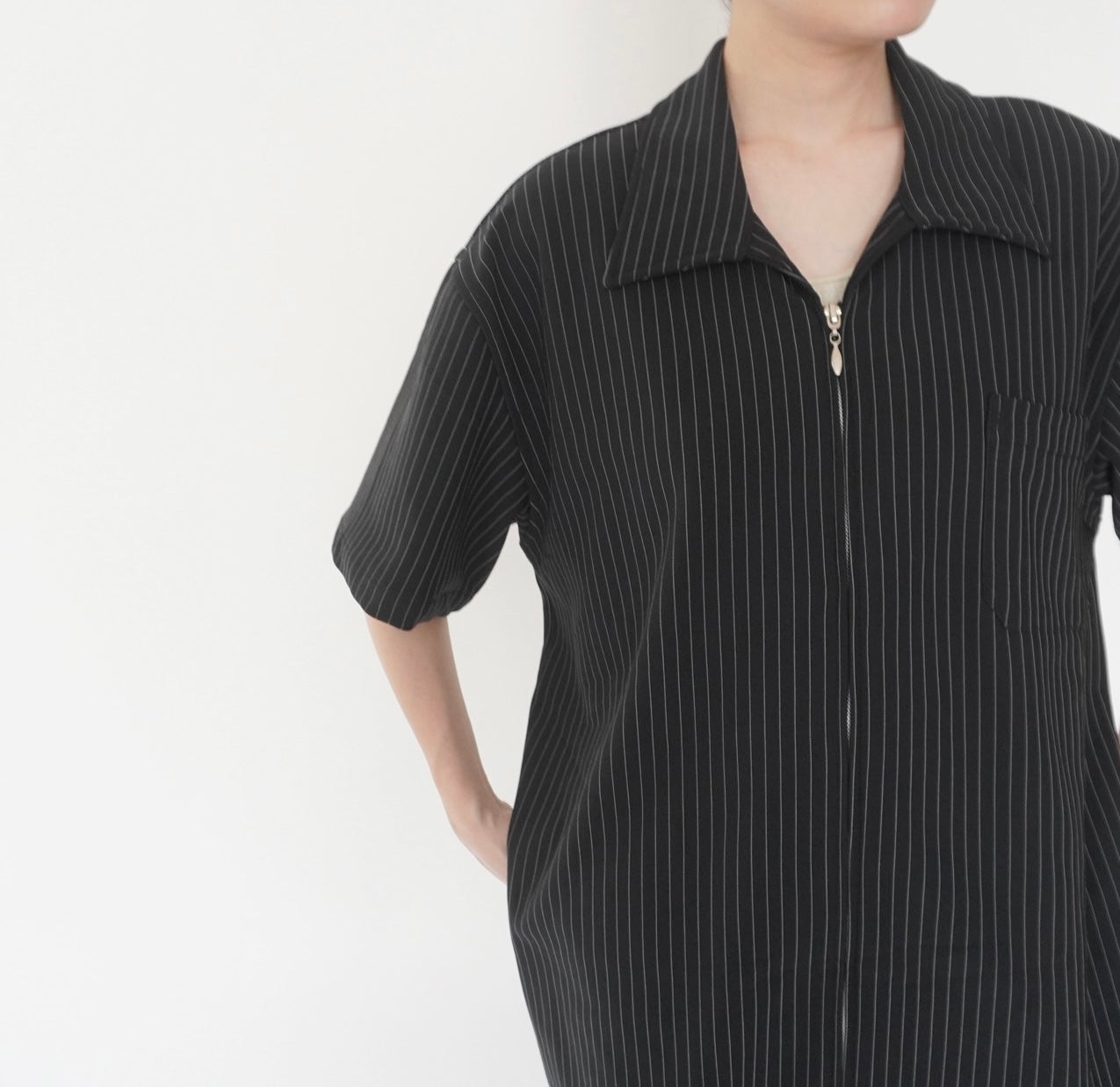 90s Striped Shirt Jacket Made in USA