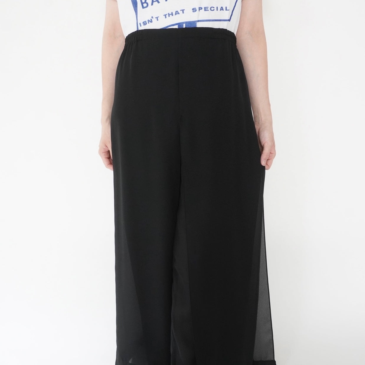 90s Slit Design Wide Pants
