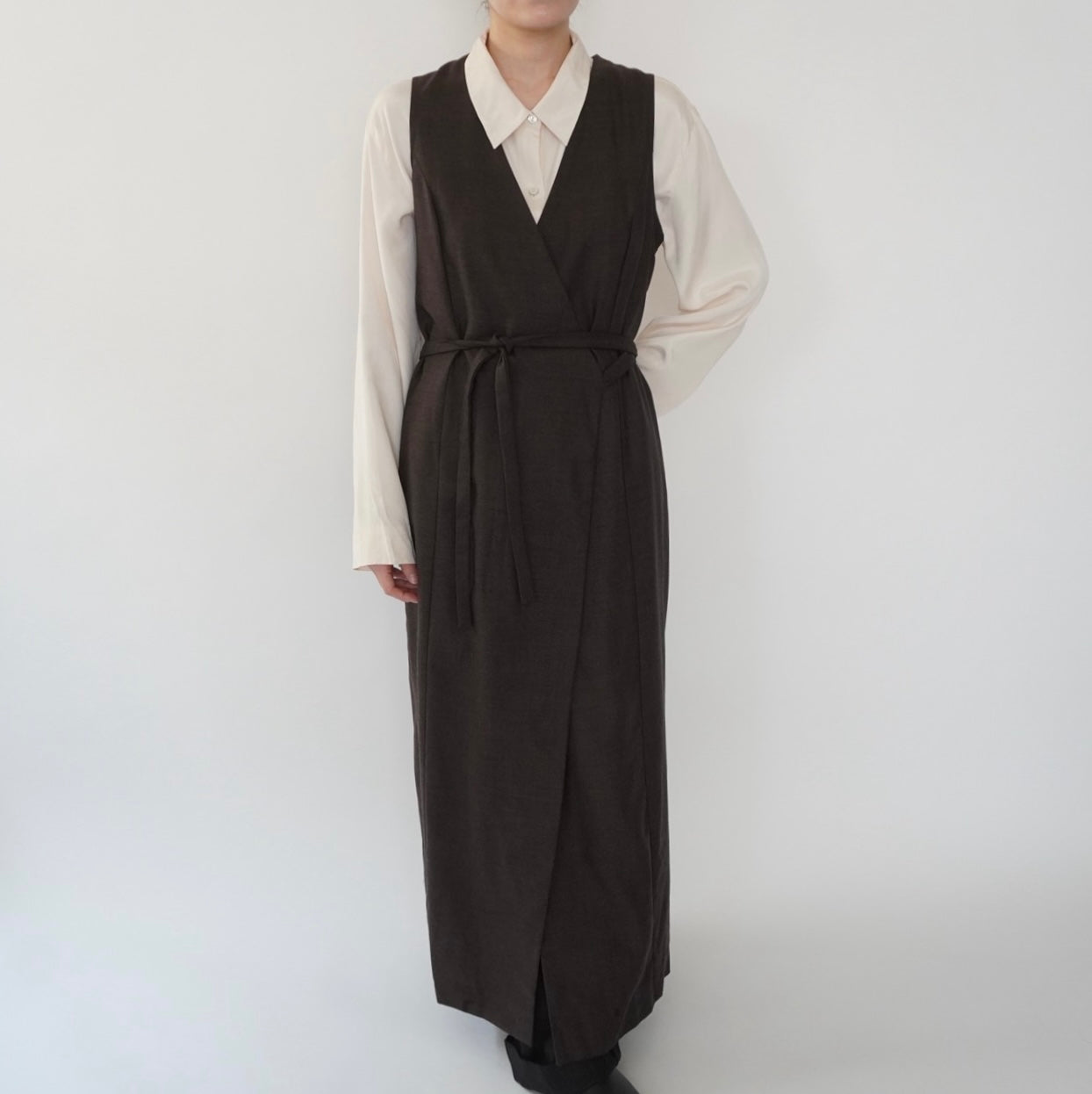 80s Sleeveless Wrap Dress