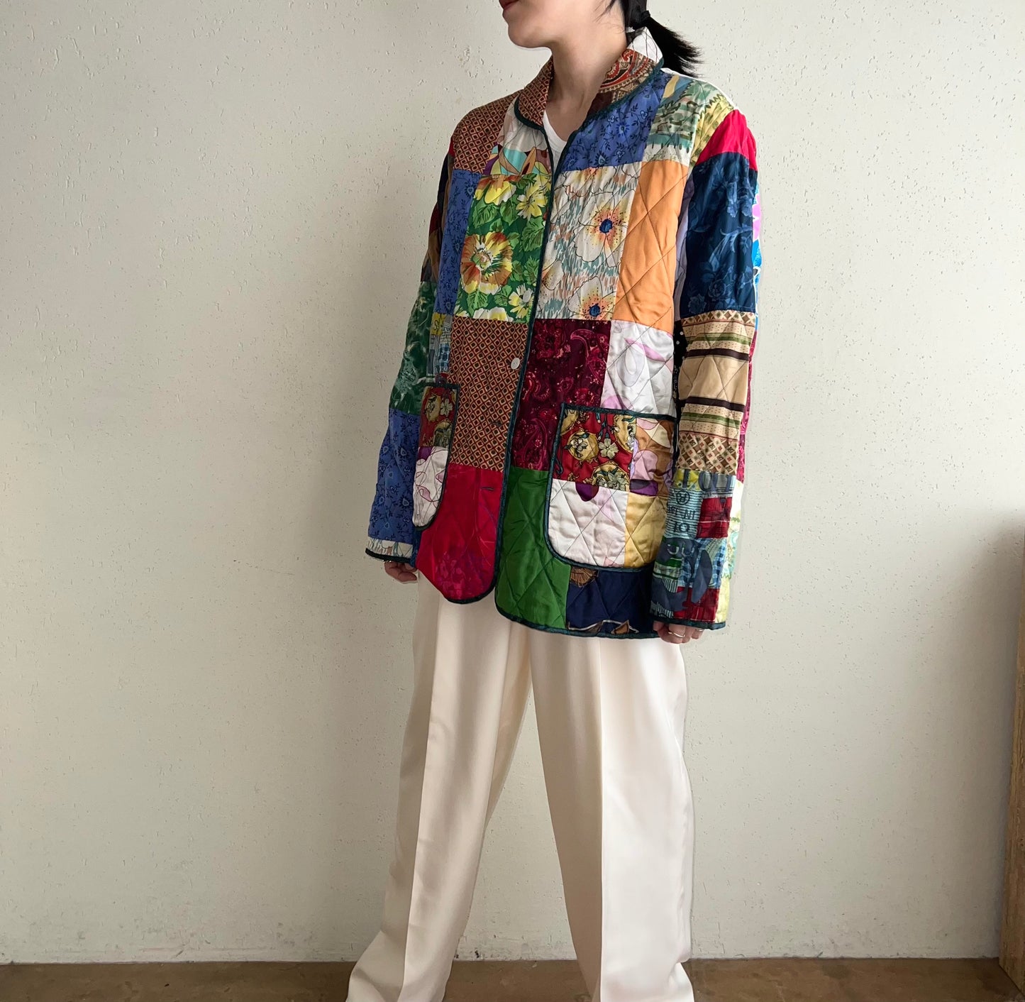 90s Patchwork Reversible Silk Jacket