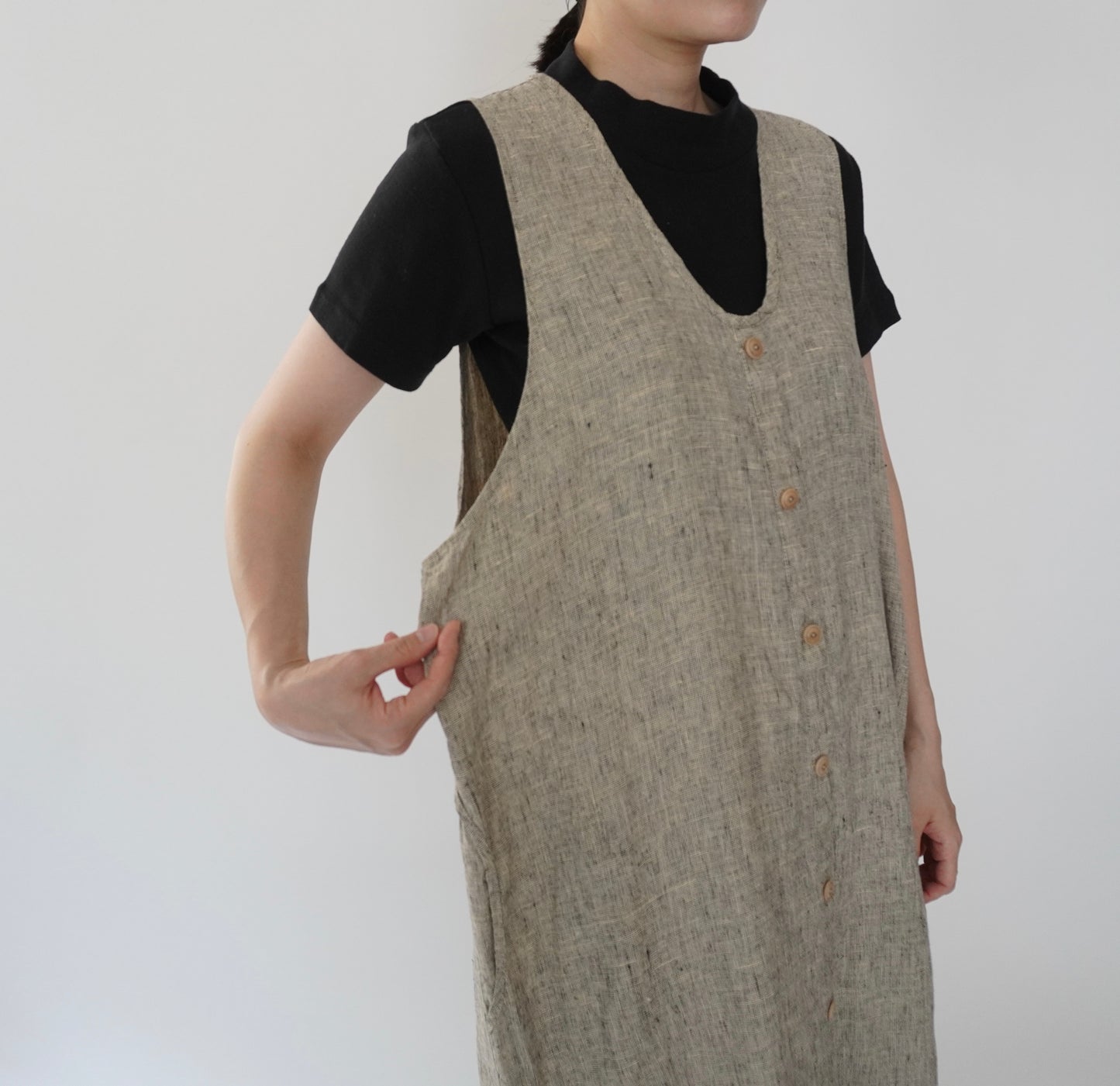 90s FLAX by jeanne engelhart Linen Dress