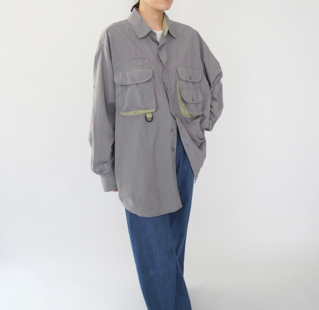 80s "ORIVIS" Nylon Design Shirt