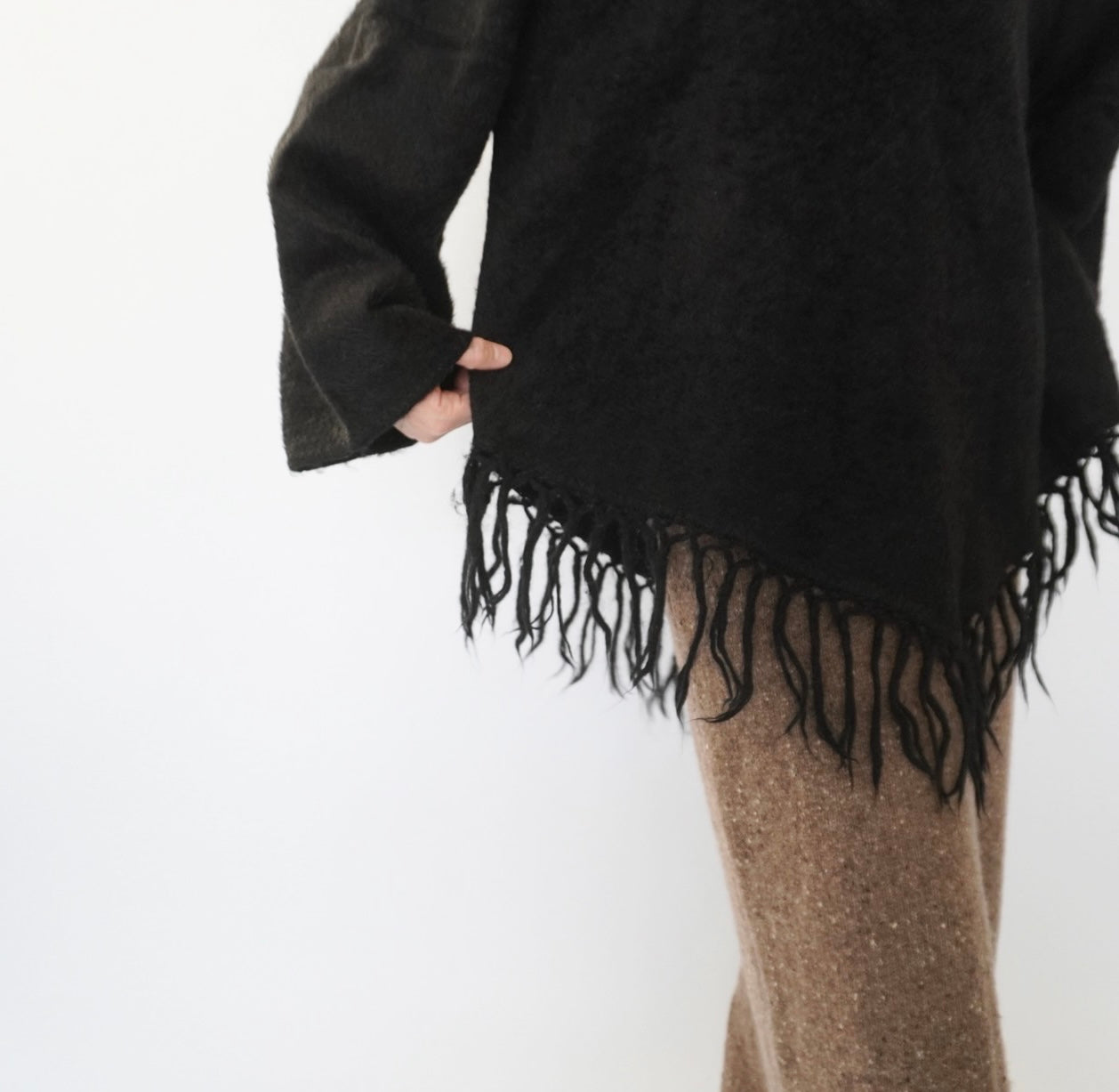80s Black Fringe Top