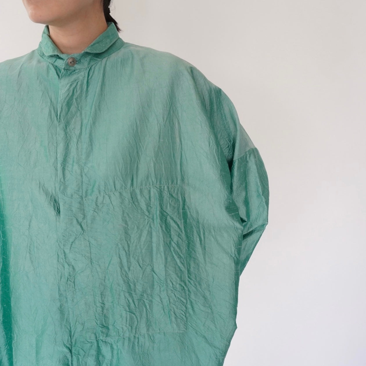 90s Raw Silk Boxy Blouse