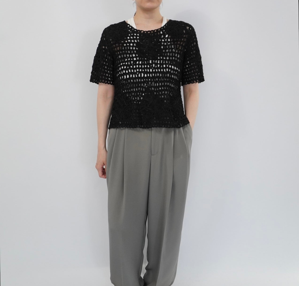 90s Cord Lace Top