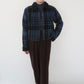 90s Plaid Fleece Zip Top Made in USA