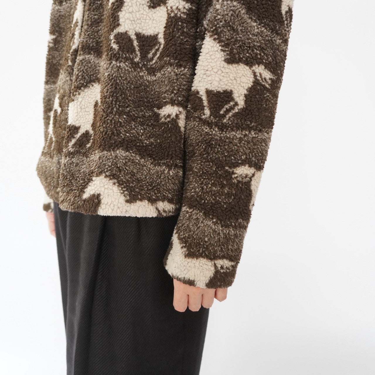 90s Horse Pattern Fleece Jacket