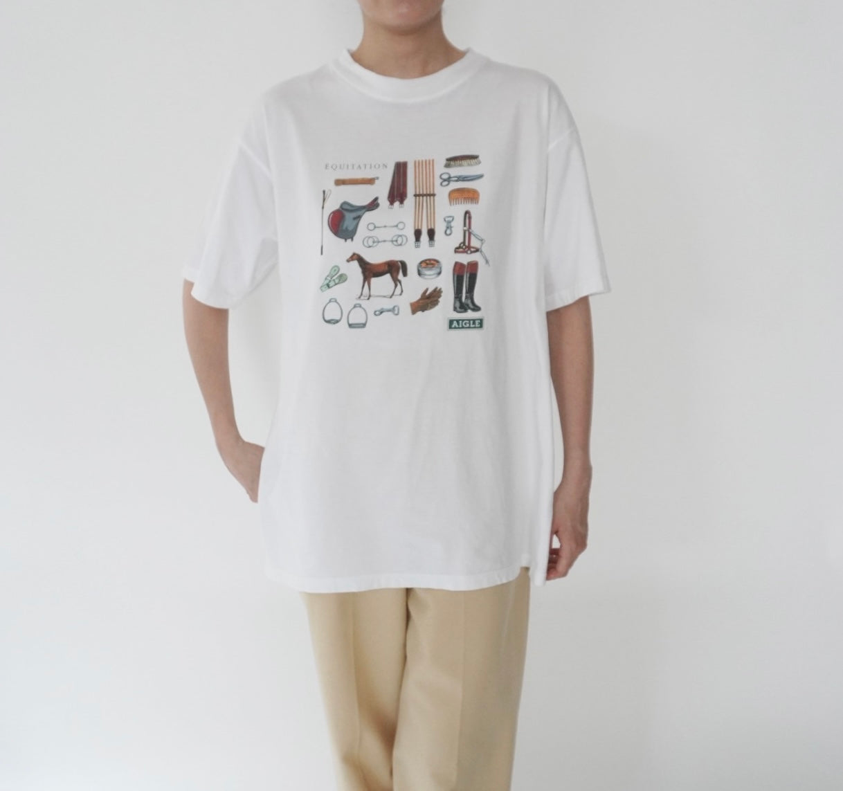 90s "AIGLE" Printed T-shirt Made in France