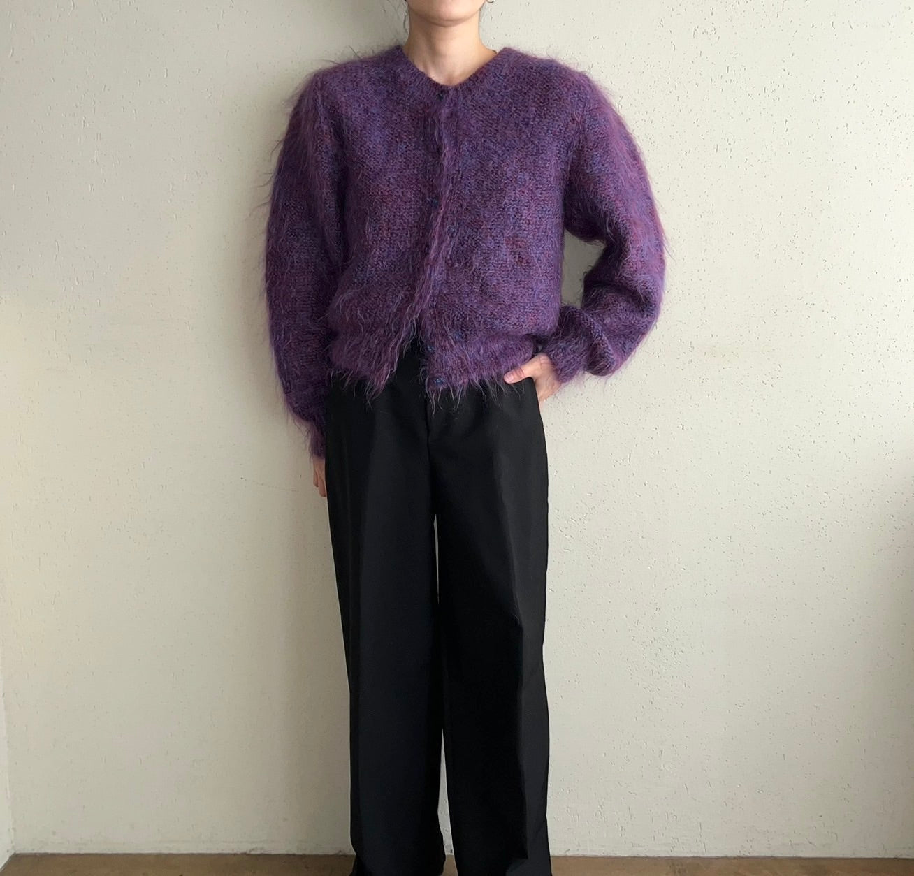 80s Purple Knit Cardigan