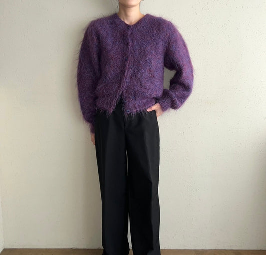 80s Purple Knit Cardigan