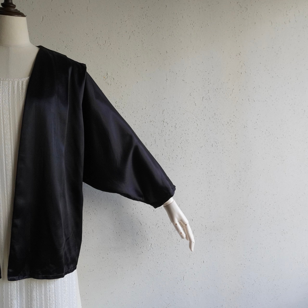 90s Black Satin Jacket Made in USA