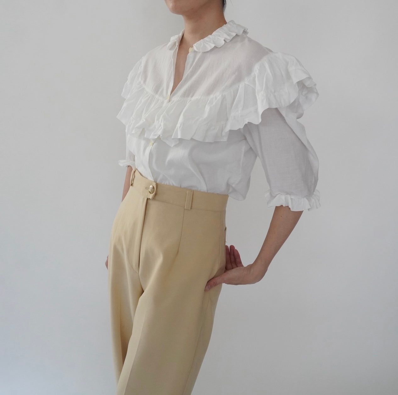 80s Ruffle Blouse