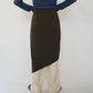 90s Asymmetry Design Ribbed Skirt