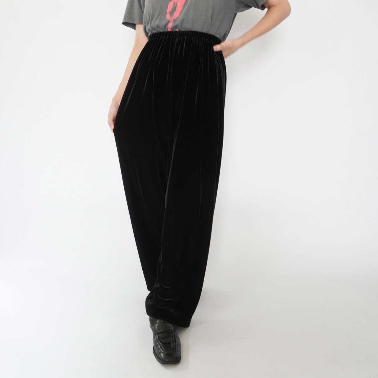 90s Black Velour Pants Made in USA