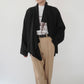 90s Black Linen Design Jakcet