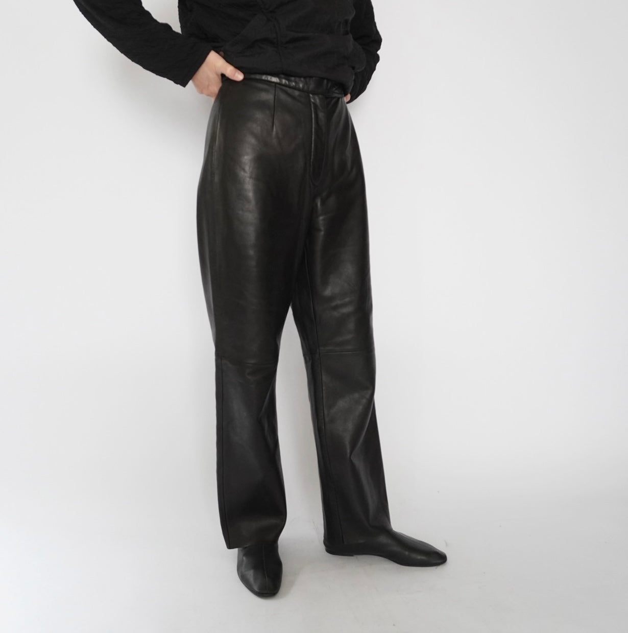 90s Black Leather Pants