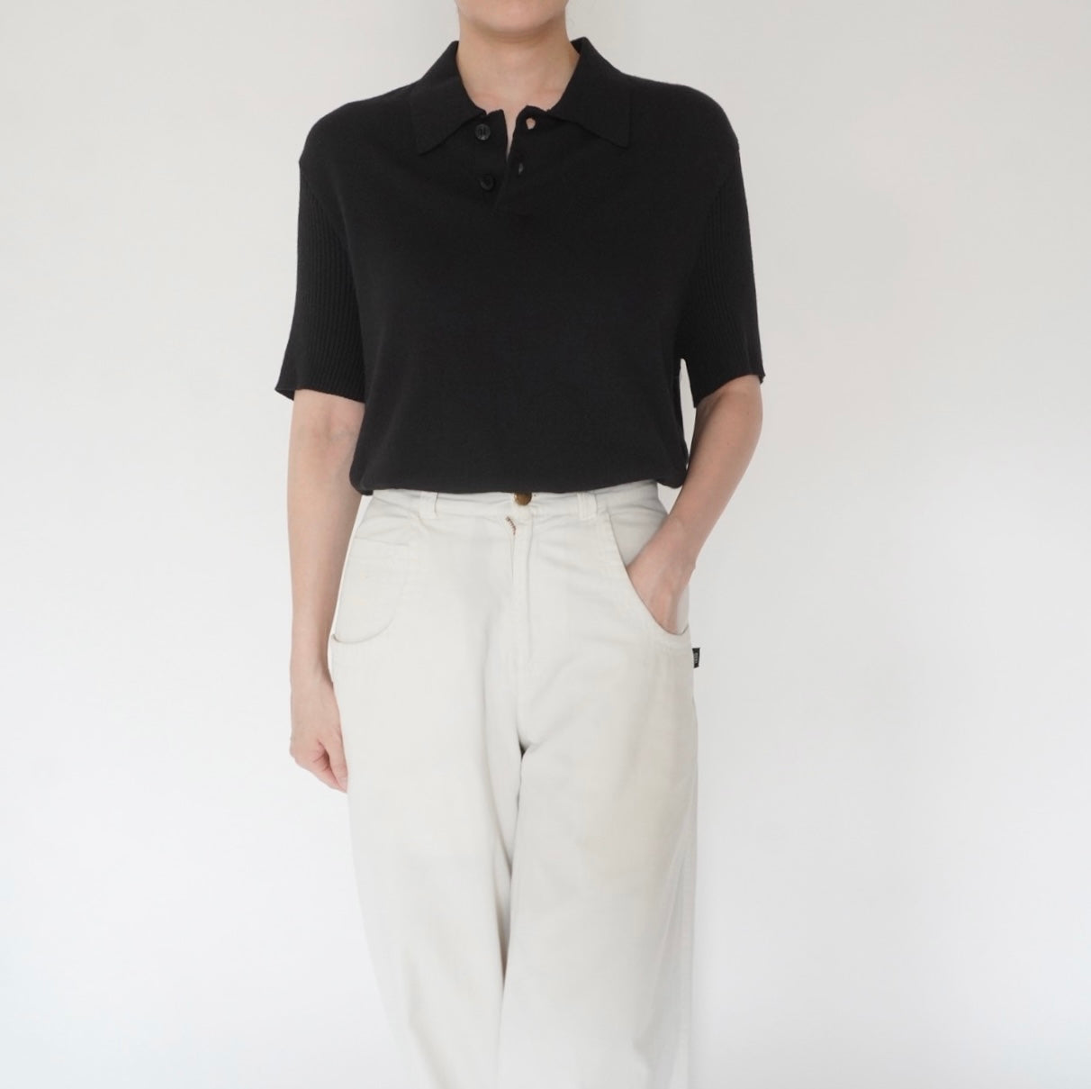 90s  Ribbed Design Top