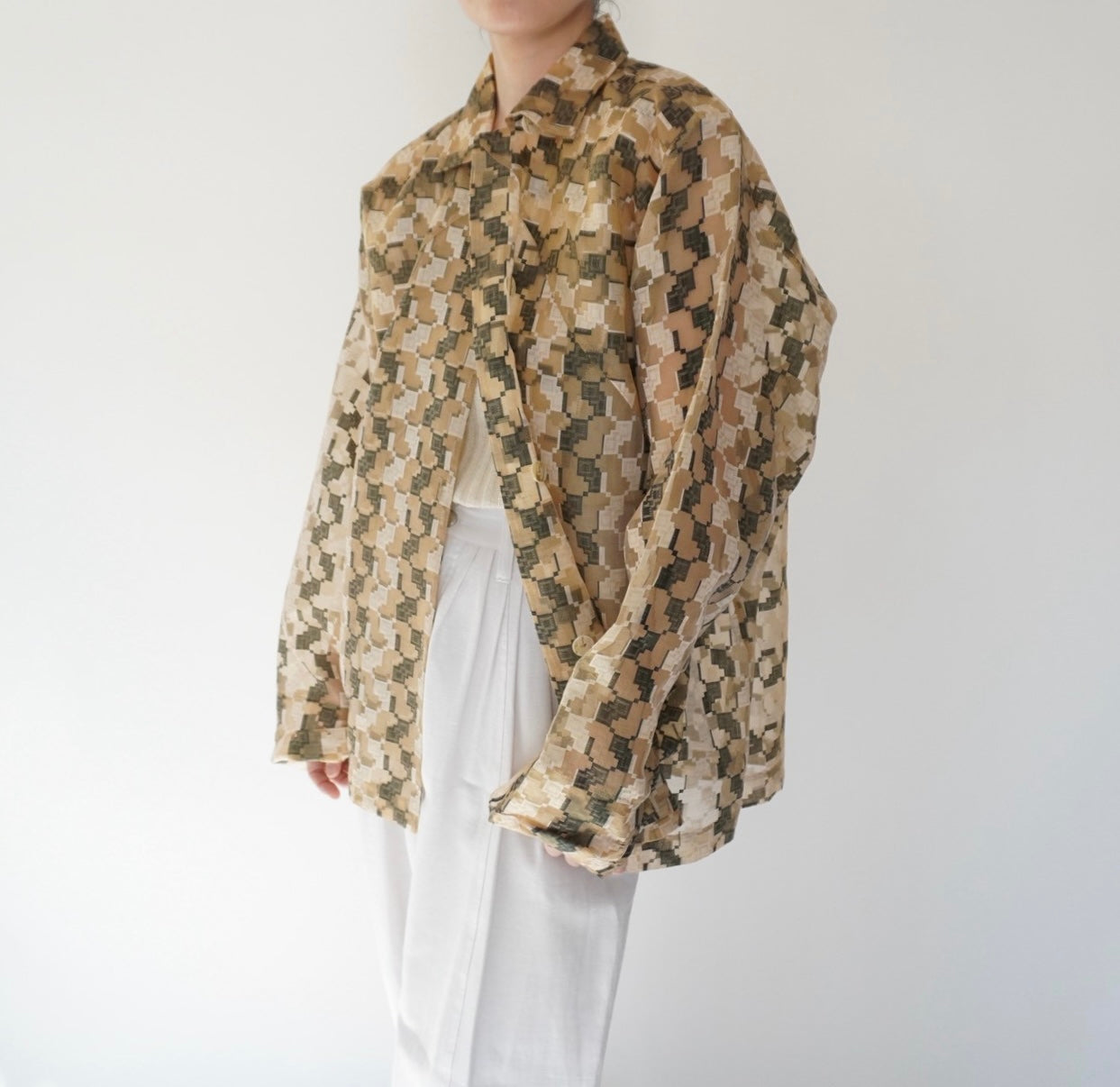 90s Sheer Pattern Shirt