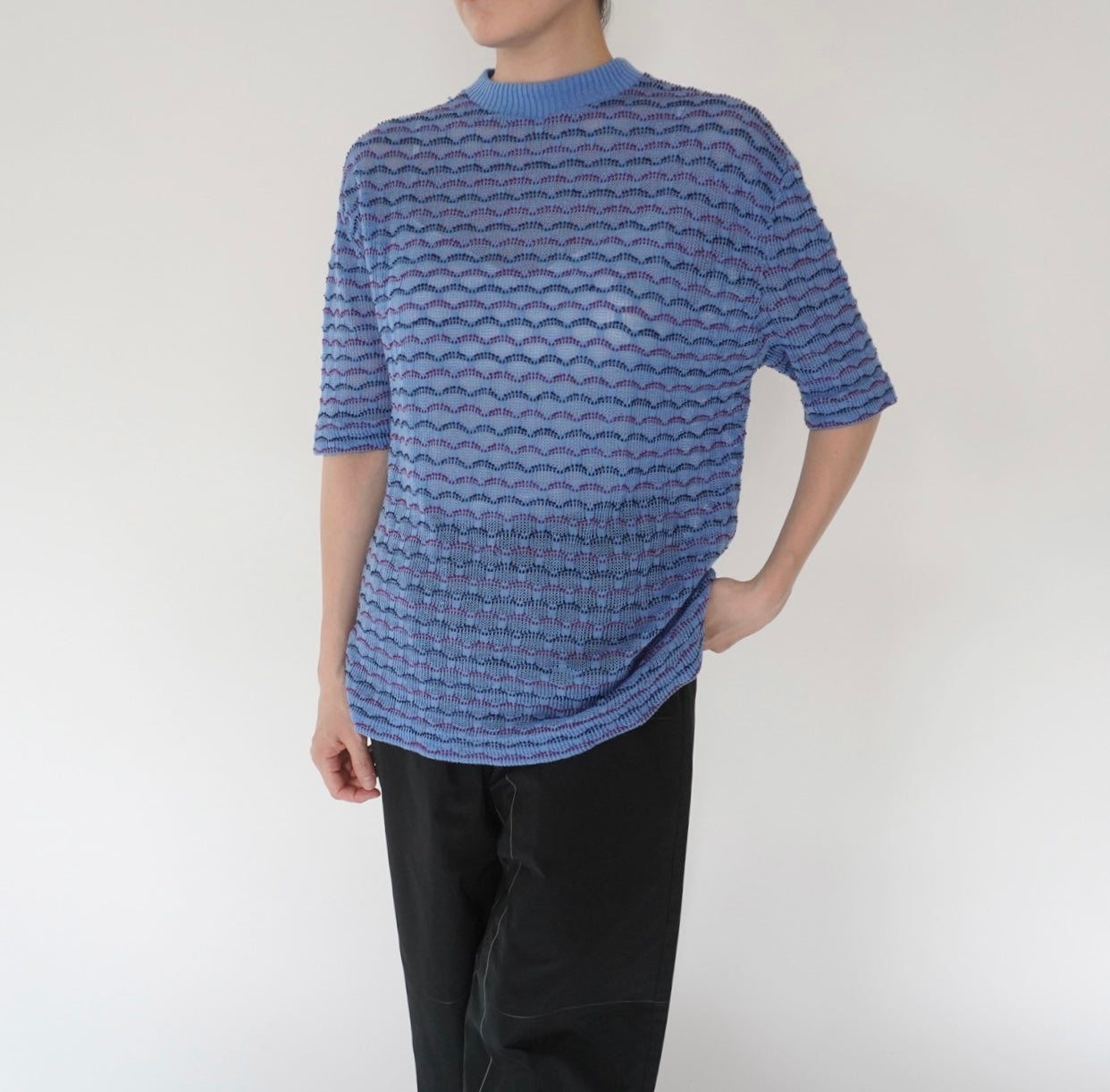 80s Blue Design Top