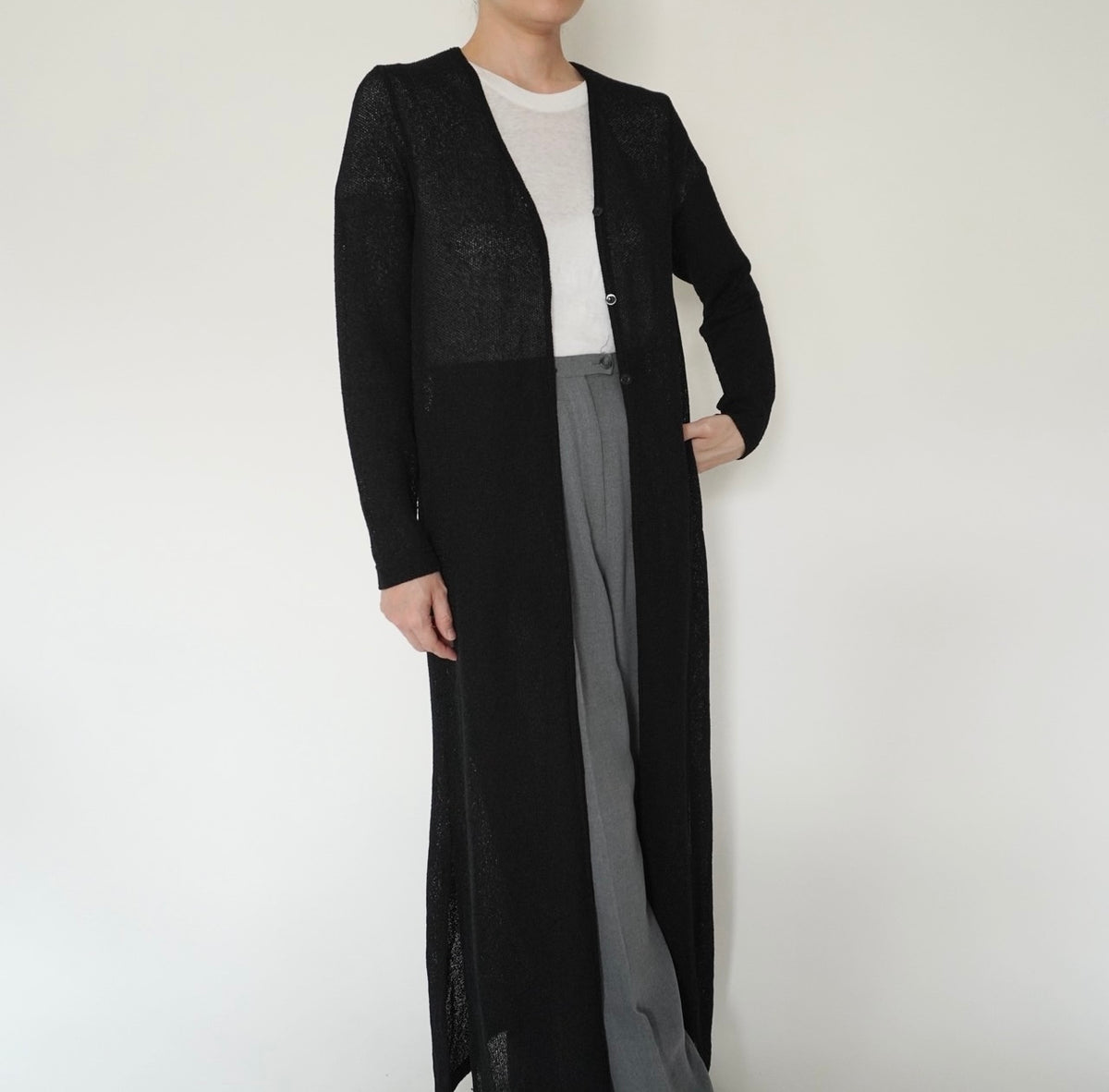 90s EURO Black Long Cardigan