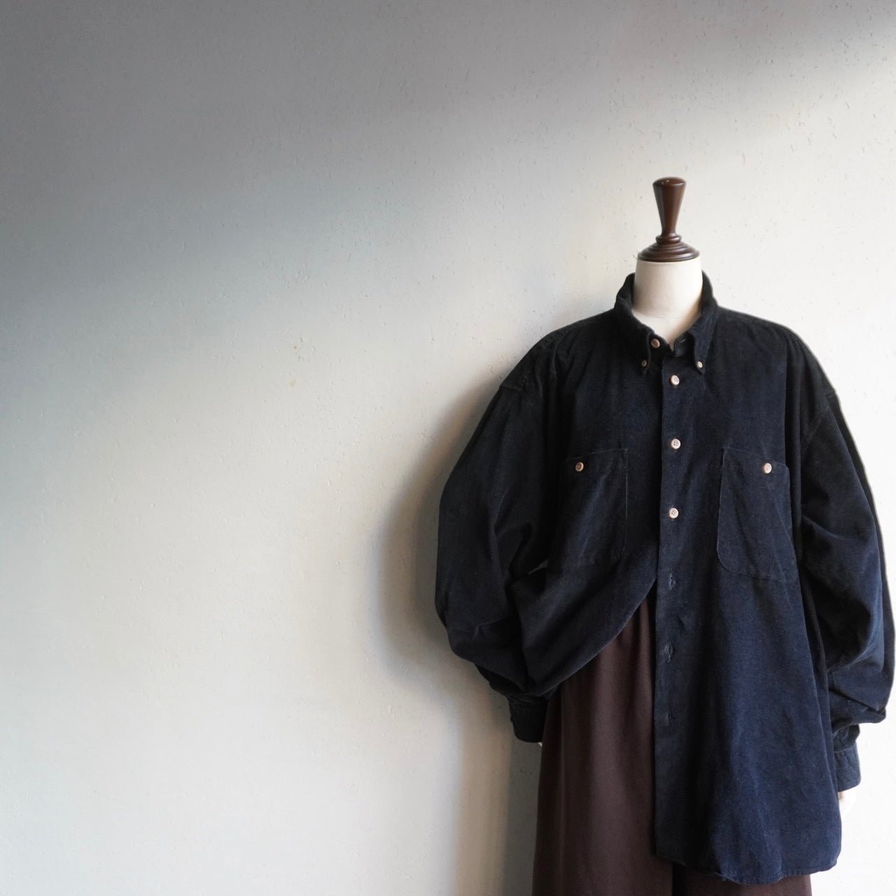 90s Black Corduroy Shirt