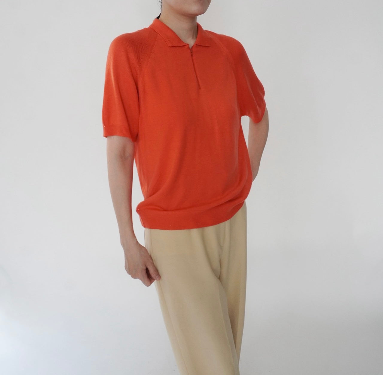 80s Half Zip Design Top Made in USA