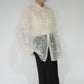 90s Embroidery Silk Shirt