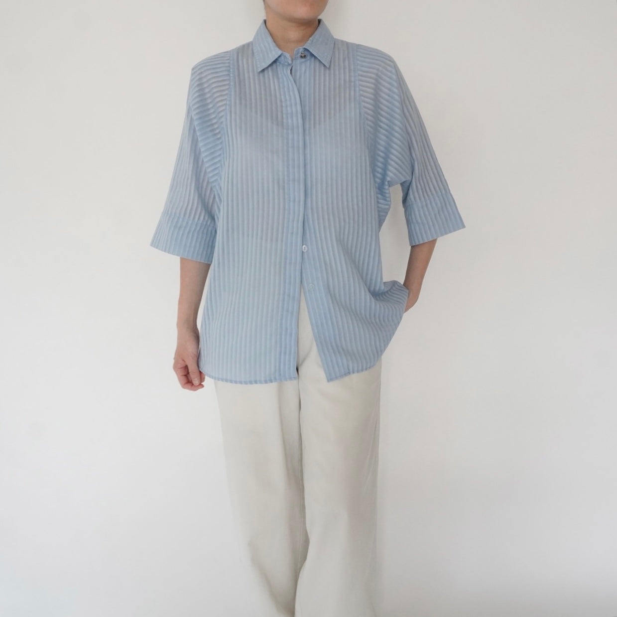 90s Striped Blue Shirt