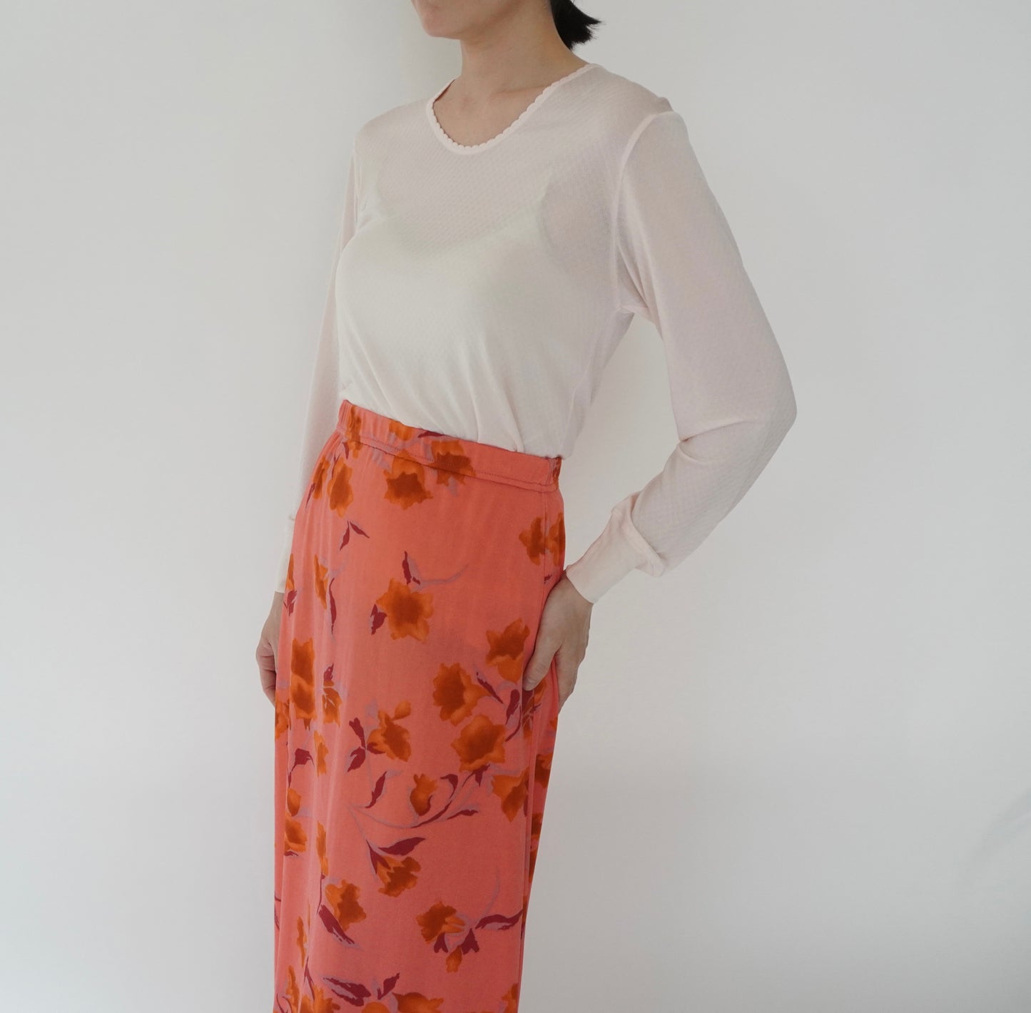 90s Light Pink Silk Top