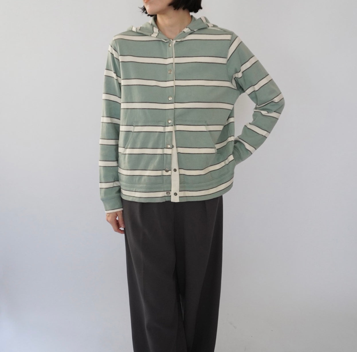 90s Striped Hooded Top