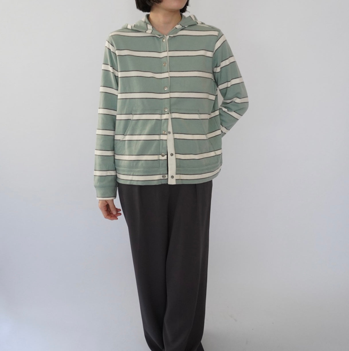 90s Striped Hooded Top