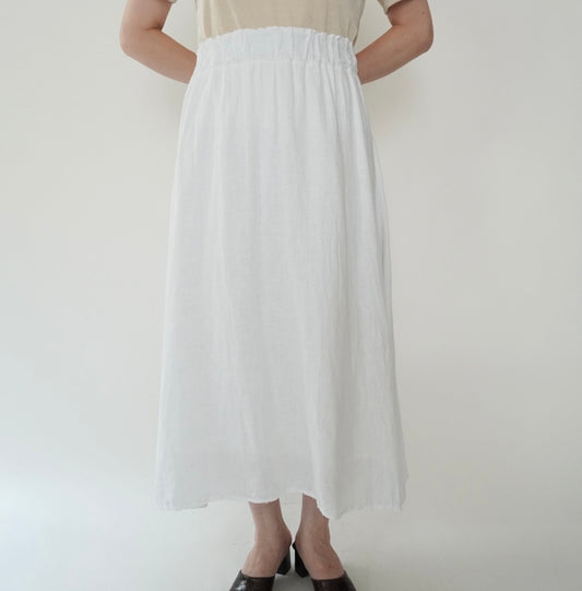 90s White Linen Skirt