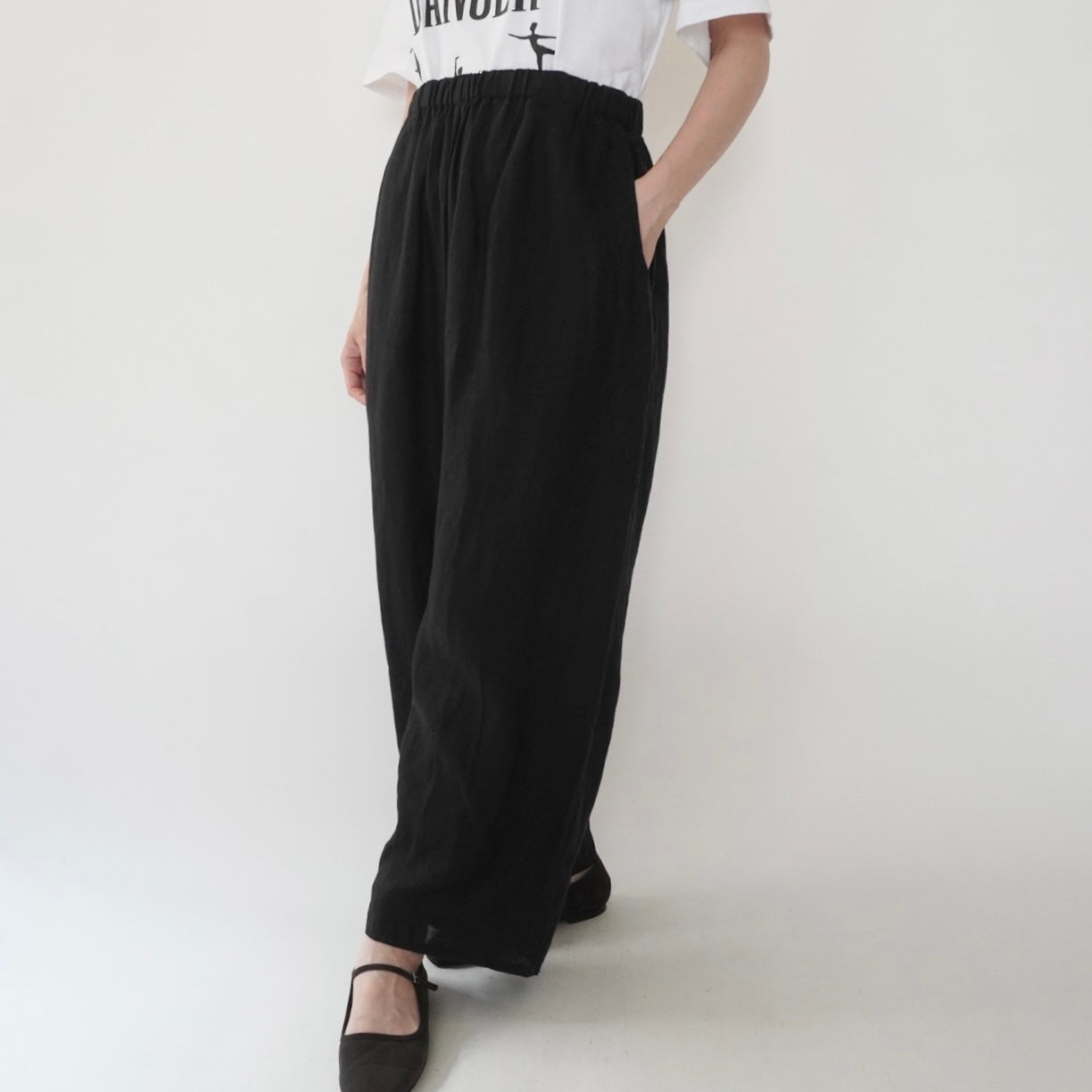 90s "FLAX"  Linen Wide Pants