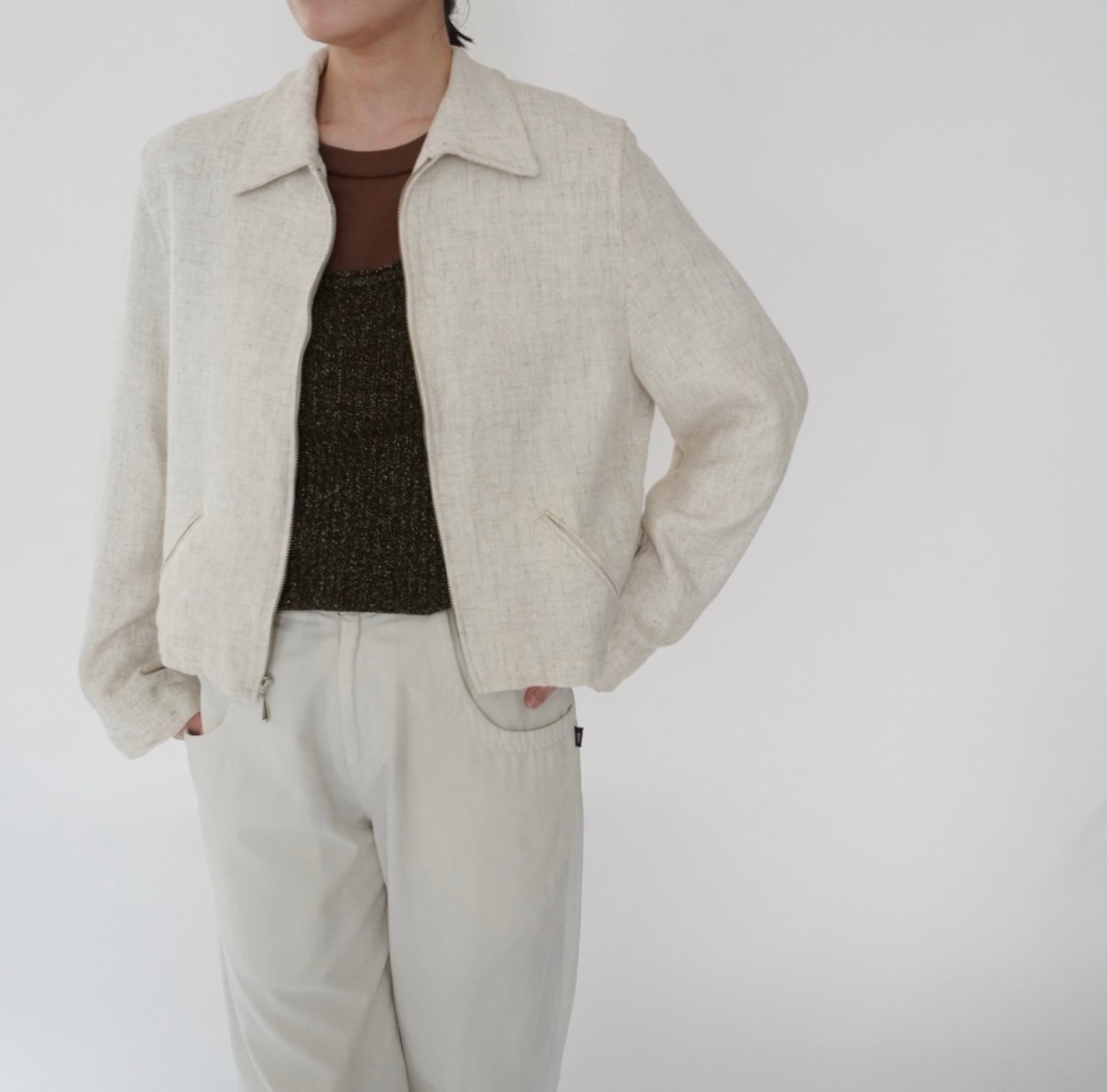 90s Ivory Jacket Made in USA