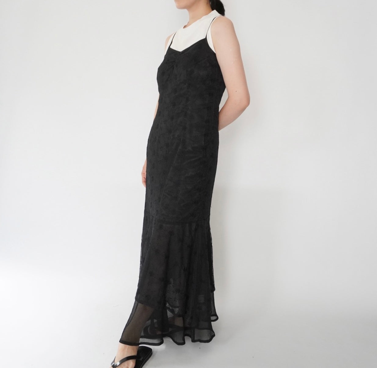 90s EURO Lace Design  Maxi Dress