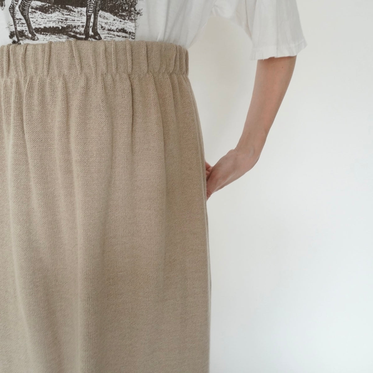 90s Beige Knit Skirt