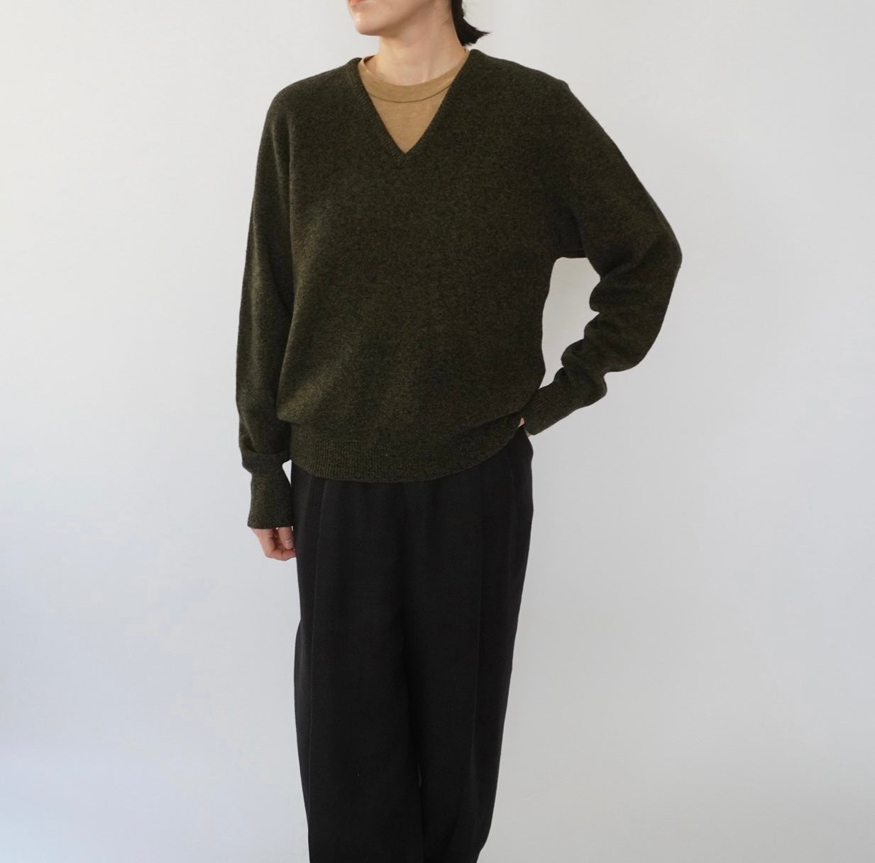 60s Pure Wool V Neck Knit Made in Ireland