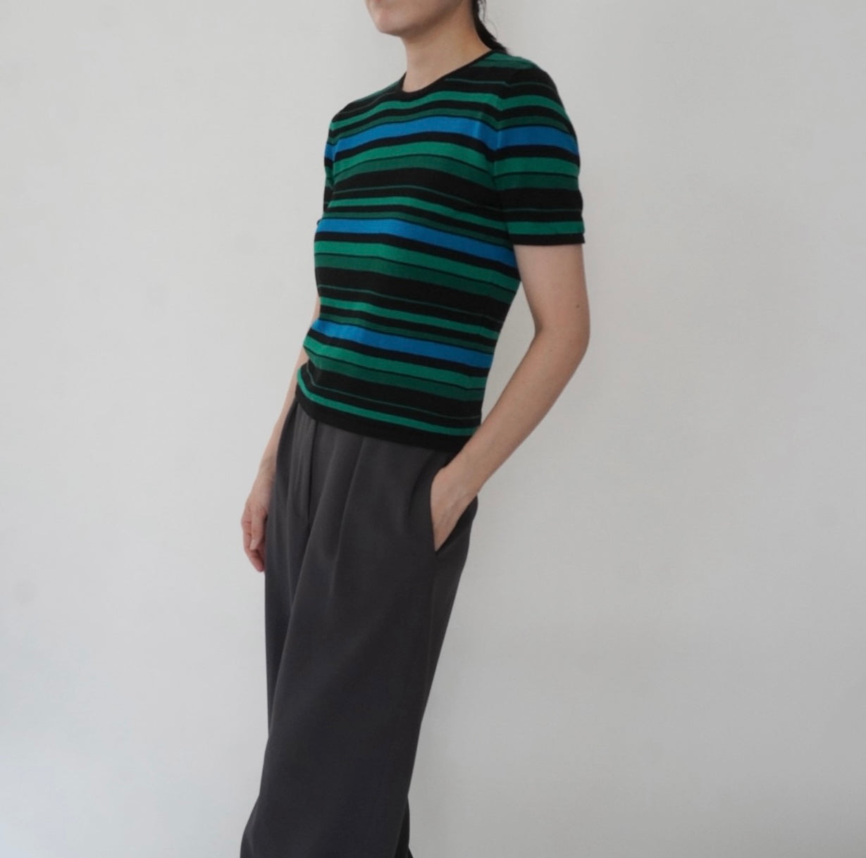 90s Silk Striped Top