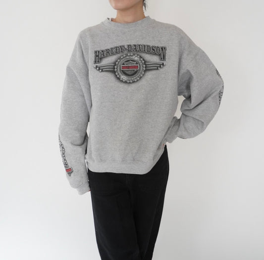 01s ”Harley-Davidson” Printed Sweater Made in USA