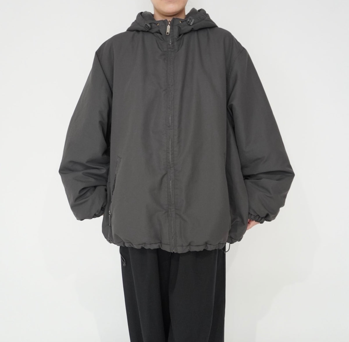 C.Gray Hooded Jacket